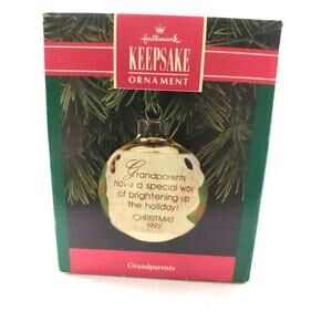 Hallmark Keepsake Ornament Christmas Grandparents 1992 Glass Ball